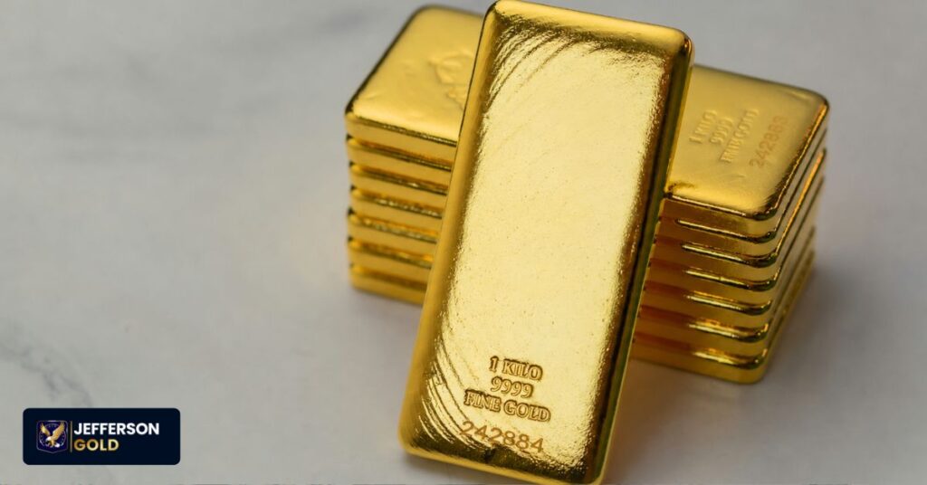 Stacked gold bullion bars symbolizing long-term wealth preservation and generational stability through scarce, tangible physical gold