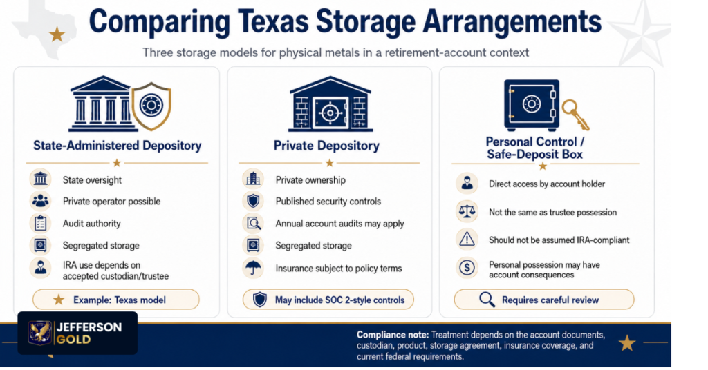 Comparing Texas Storage Arrangements infographics